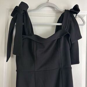 Francesca's Collections Black Bow Strap Dress